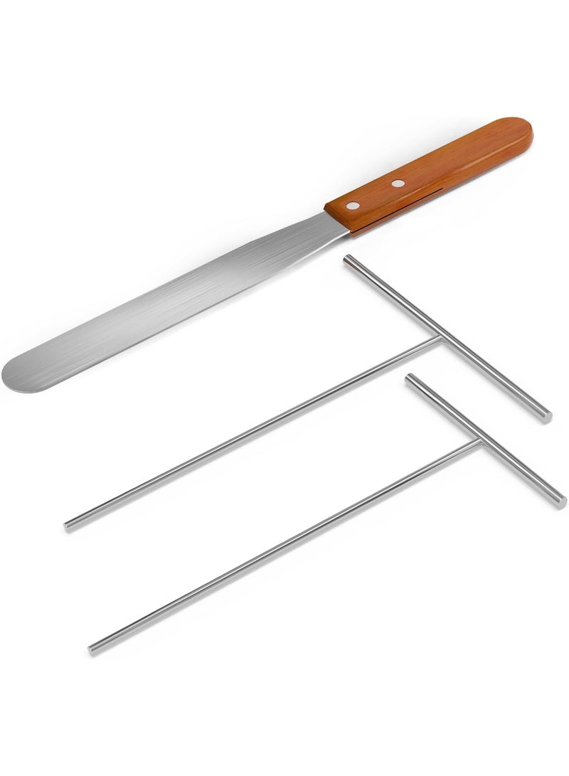 Crepe Spreader and Spatula Kit Stainless Steel Crepe Spreader Tool 5", 7" Spreaders and 12" Spatula(3 Pcs) - Image 1